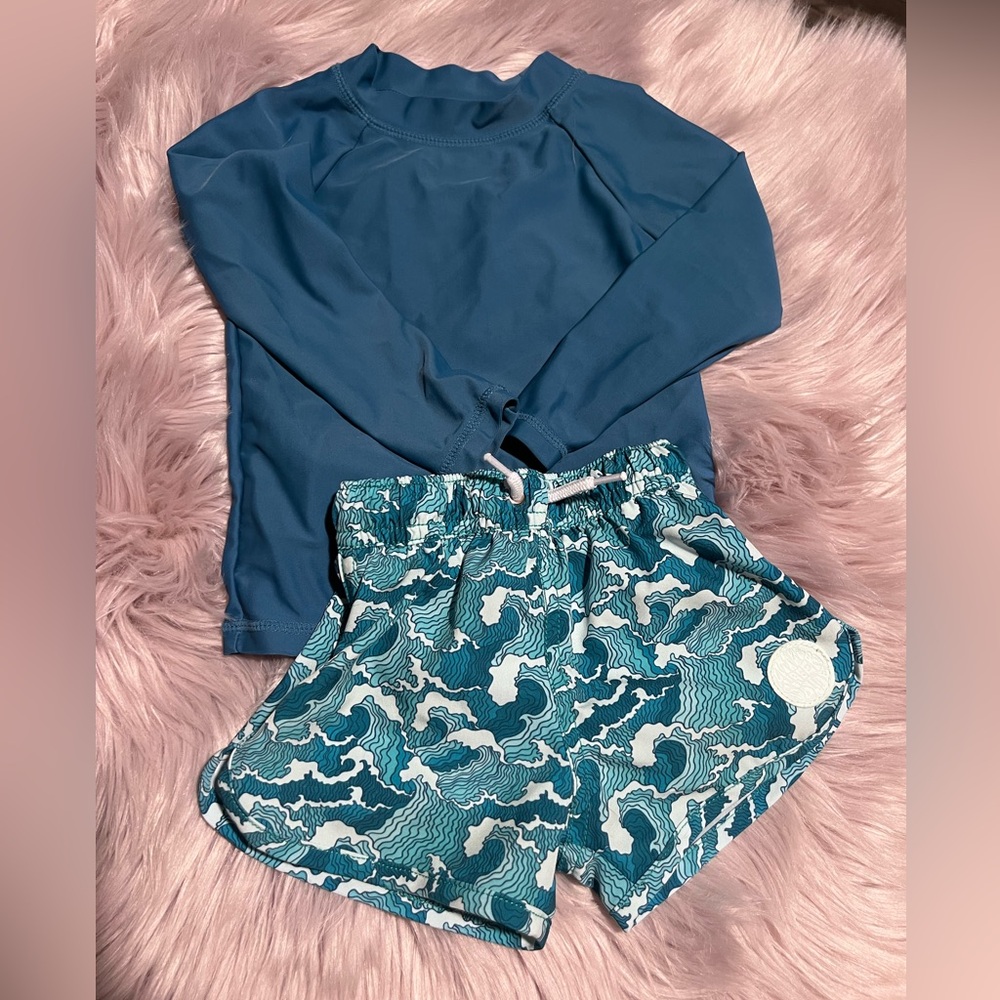 Little Surfer Dude Rashguard and Trunks Set